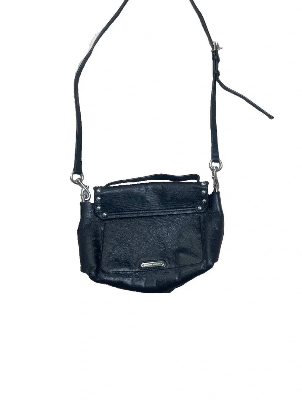 Rebecca Minkoff Black Leather Studded Flap Crossbody